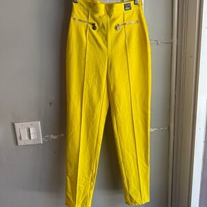 Versace Yellow Cotton Blend Jeans